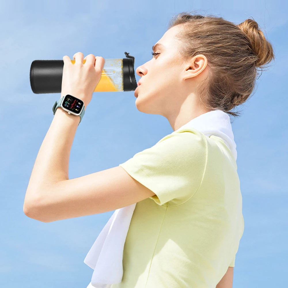 Portable Blender Cup – USB Electric Fruit Juicer Rechargeable Mixer for Outdoor Sports, Travel & Camping