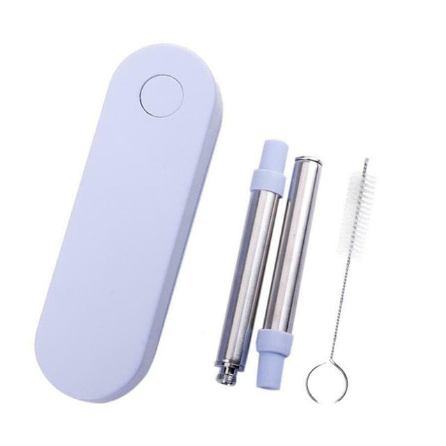 Telescopic Stainless Steel Drinking Straws – Reusable Metal Straw with Brush & Case