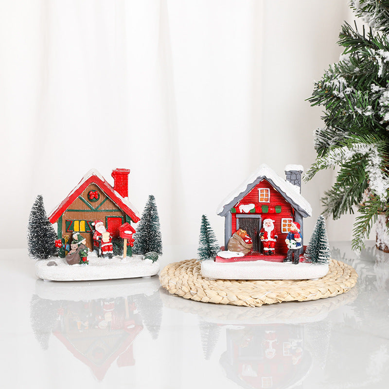 Luminous Resin Christmas House - Festive Decorations & Small Gifts