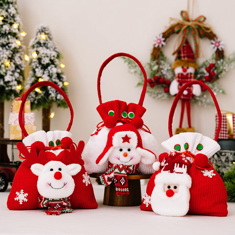Cartoon Christmas Tote Bags & Snowman Gift Bags - Creative Holiday Apple Bags