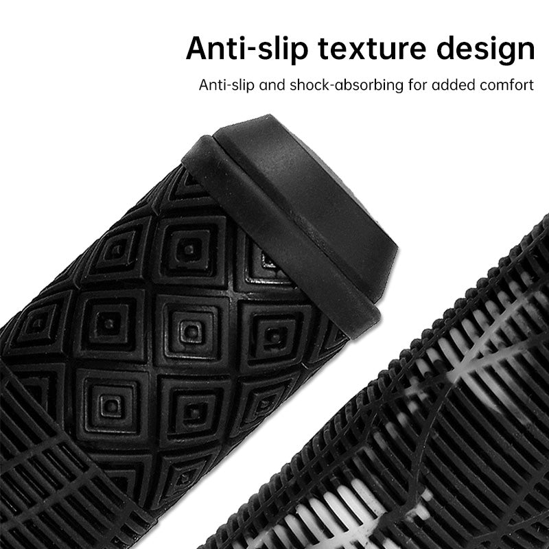 165MM Bike Handlebar Grips – Soft Rubber with Colored Plugs for Bikes, Scooters & MTB