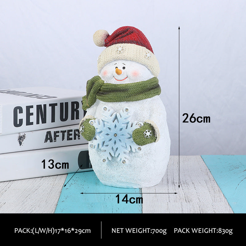 Cute Snowman Figurines with Ambient Lights - Christmas Party Decorations & Gifts