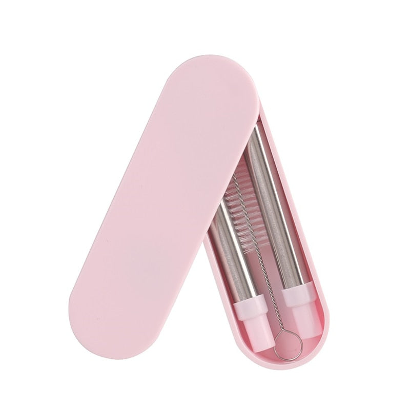 Telescopic Stainless Steel Drinking Straws – Reusable Metal Straw with Brush & Case