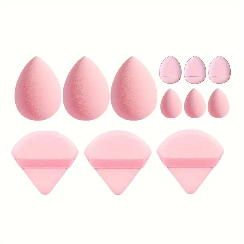 12pcs Makeup Sponge Blender Set – Beauty Egg Cosmetic Puff for Liquid & Cream Foundation