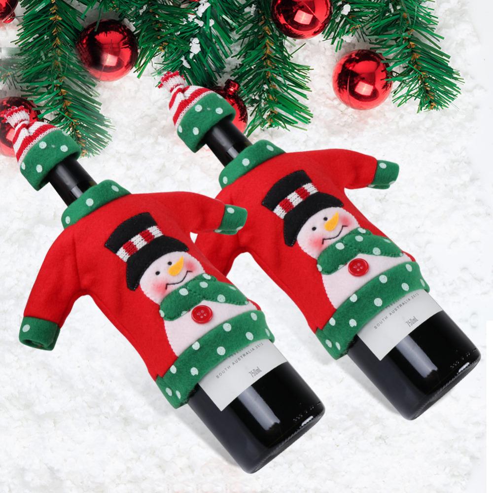 Red Wine Bottle Covers - Christmas & New Year Party Decoration Supplies