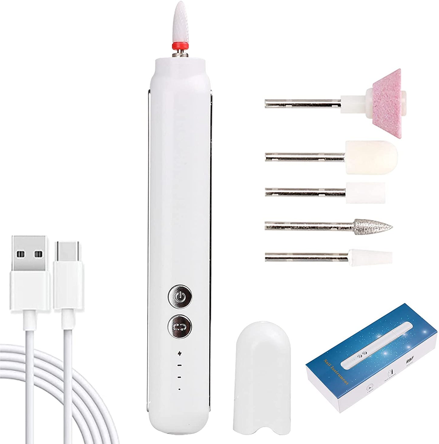 USB Rechargeable Manicure Instrument – Portable Electric Nail Polisher & Dead Skin Remover