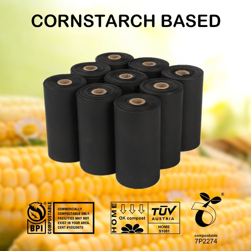 Corn Starch Biodegradable Pet Garbage Bags – Black Unprinted Dog Fecal Bags