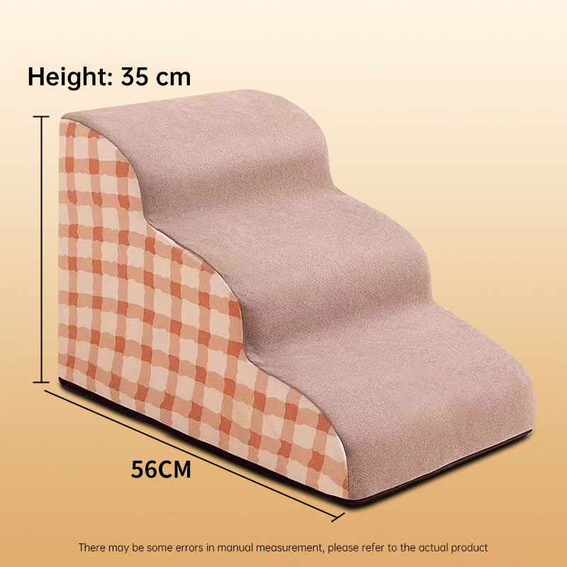 2/3/4-Step Pet Stairs Ramp Washable Non-Slip Memory Foam for Dogs & Cats