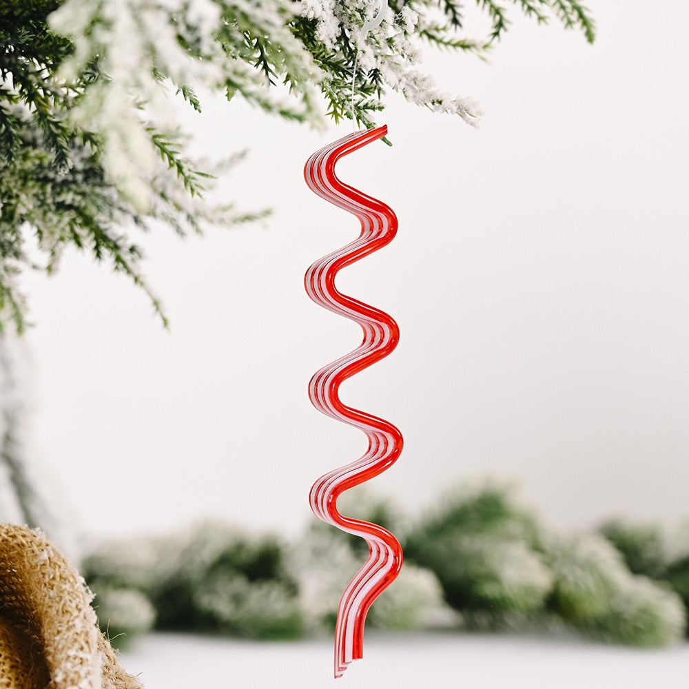 Red & White Candy Hangers - Plastic Lollipop Ornaments & Simulated Xmas Candy
