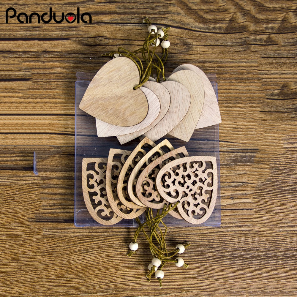 12PCS Wooden Christmas Pendants - Creative Tree Ornaments & Hanging Decorations