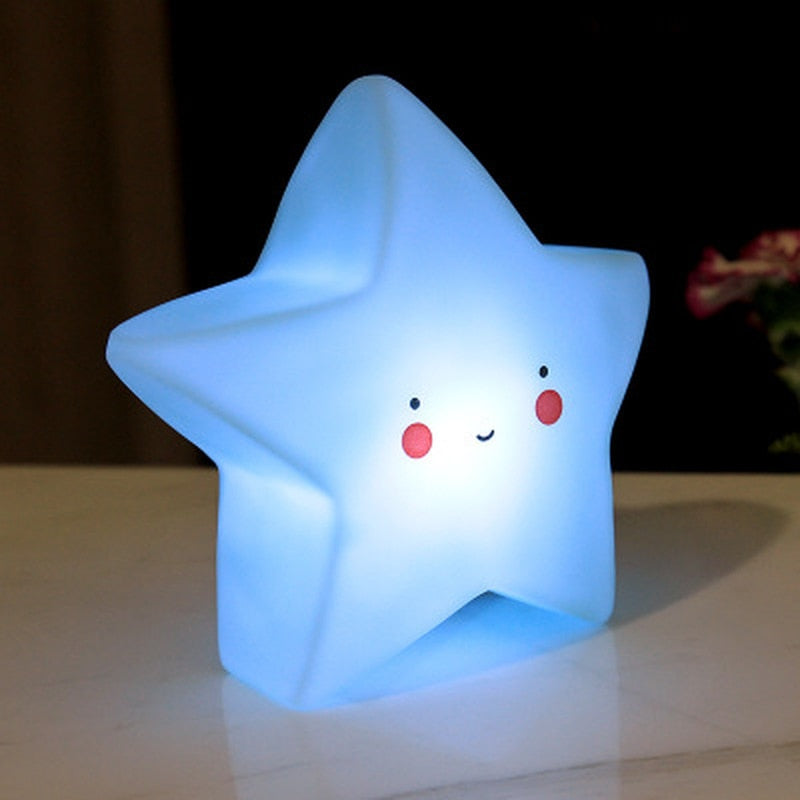 Creative Vinyl Star Night Lights - Cartoon Children’s Room Décor & Christmas Gifts