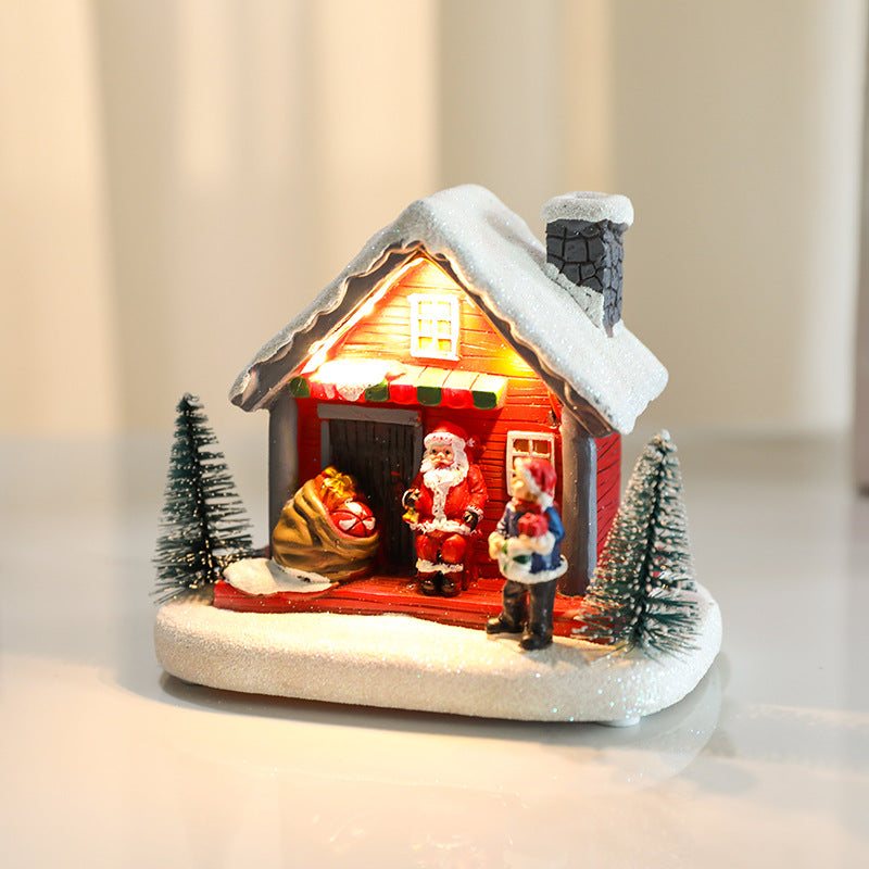 Luminous Resin Christmas House - Festive Decorations & Small Gifts