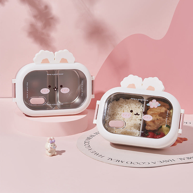 Cartoon Cute Insulation Stainless Steel Compartment Lunch Box
