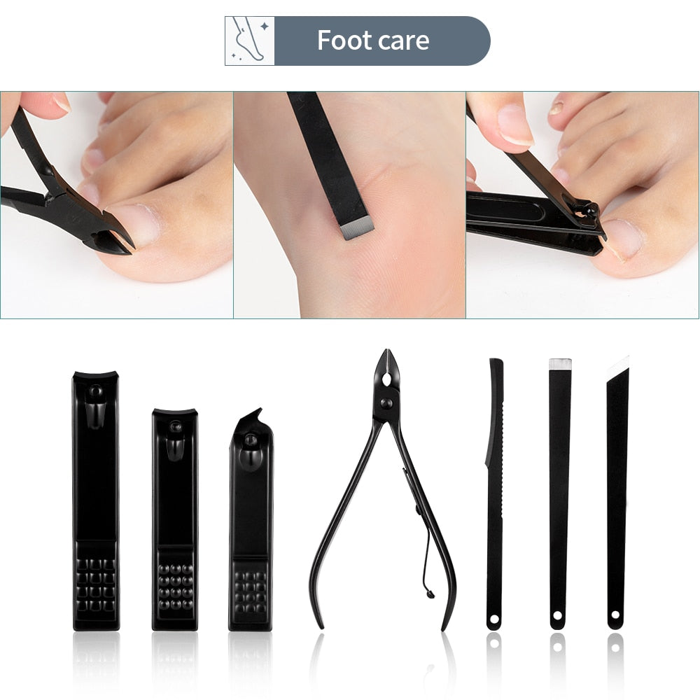 7/10/16/18 Pcs Manicure & Pedicure Nail Clipper Set – Stainless Steel Nail Scissors, Ear Spoon & Household Grooming Tools