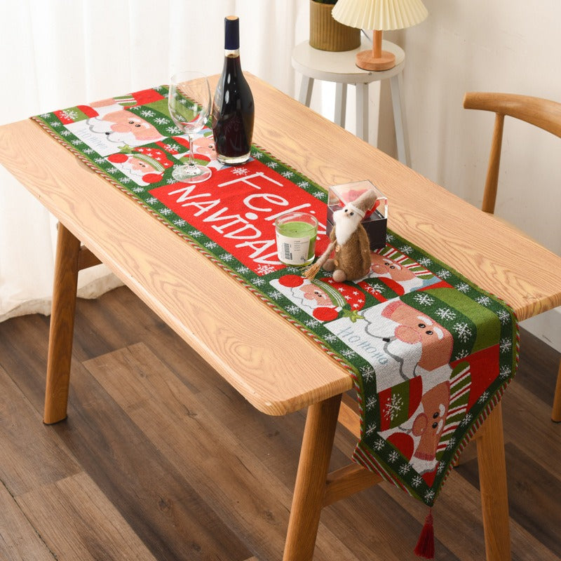 Knitted Christmas Tablecloth & Table Flag - Creative Holiday Table Decorations