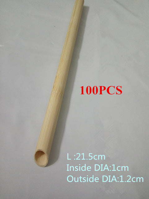 100PCS Eco-Friendly Reusable Bamboo Straws – 21.5cm Carbonized Drinking Straws