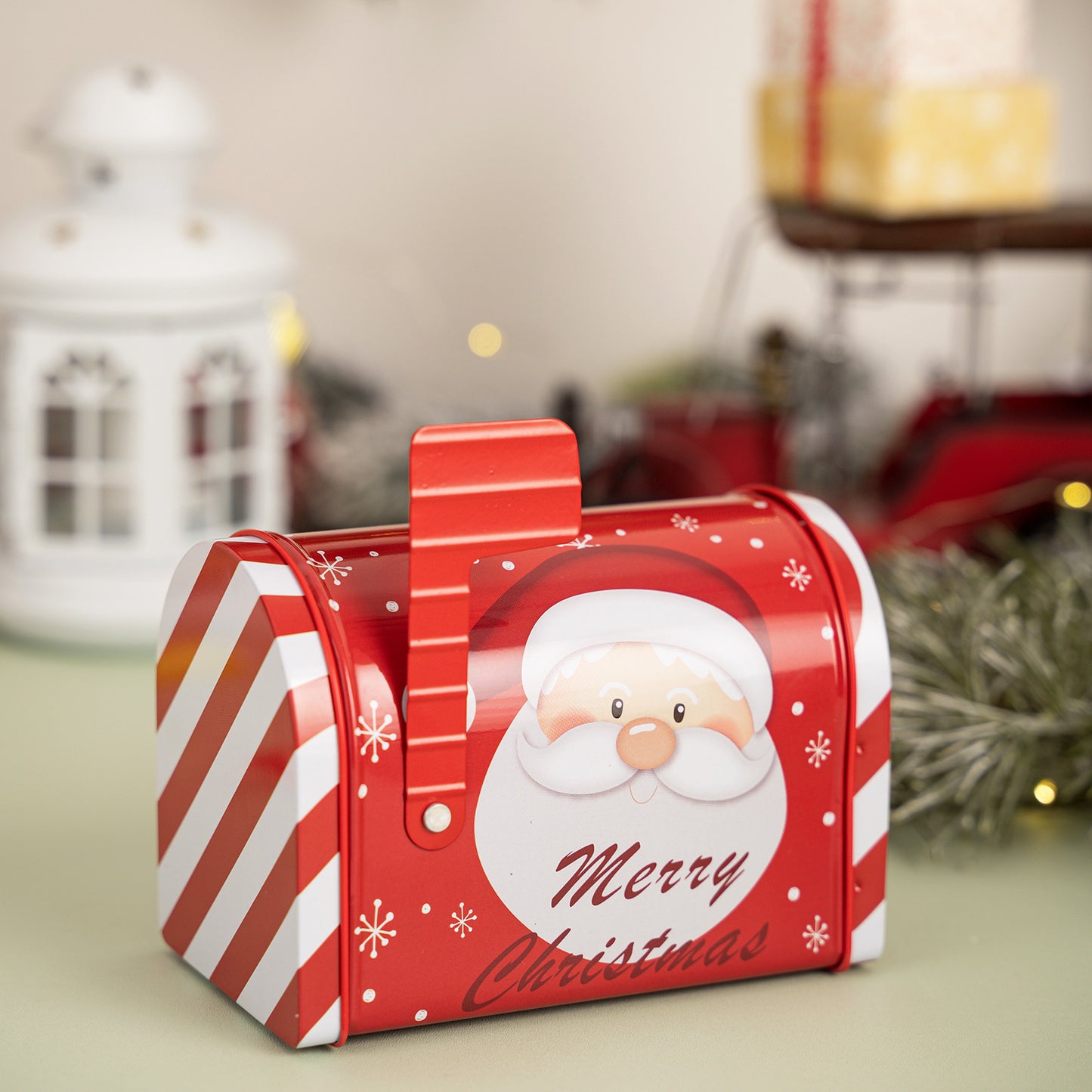 Christmas Mailbox & Gift Boxes - Tin Candy Boxes & Festive Ornaments