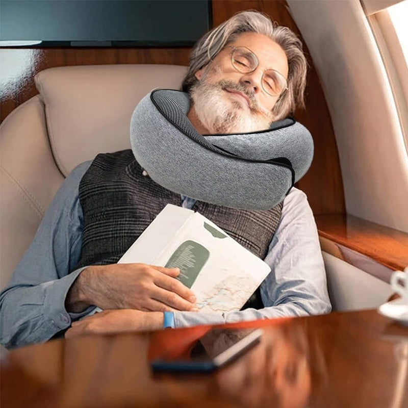 Memory Foam Neck Travel Pillow Soft 360° Head Support for Home, Plane & Car