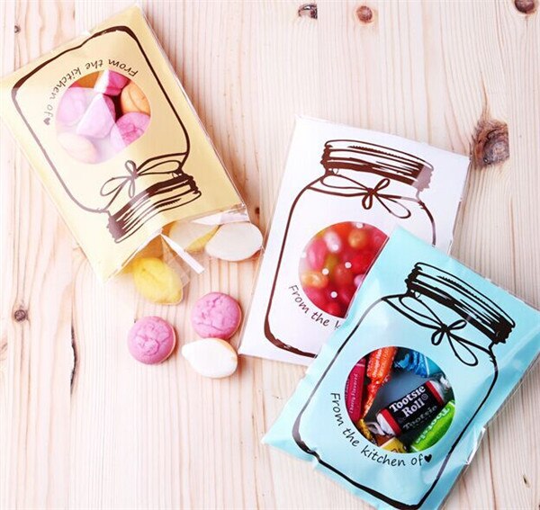 100PCS Plastic Gift Bags – Reusable Packaging Pouches (S & M Sizes)