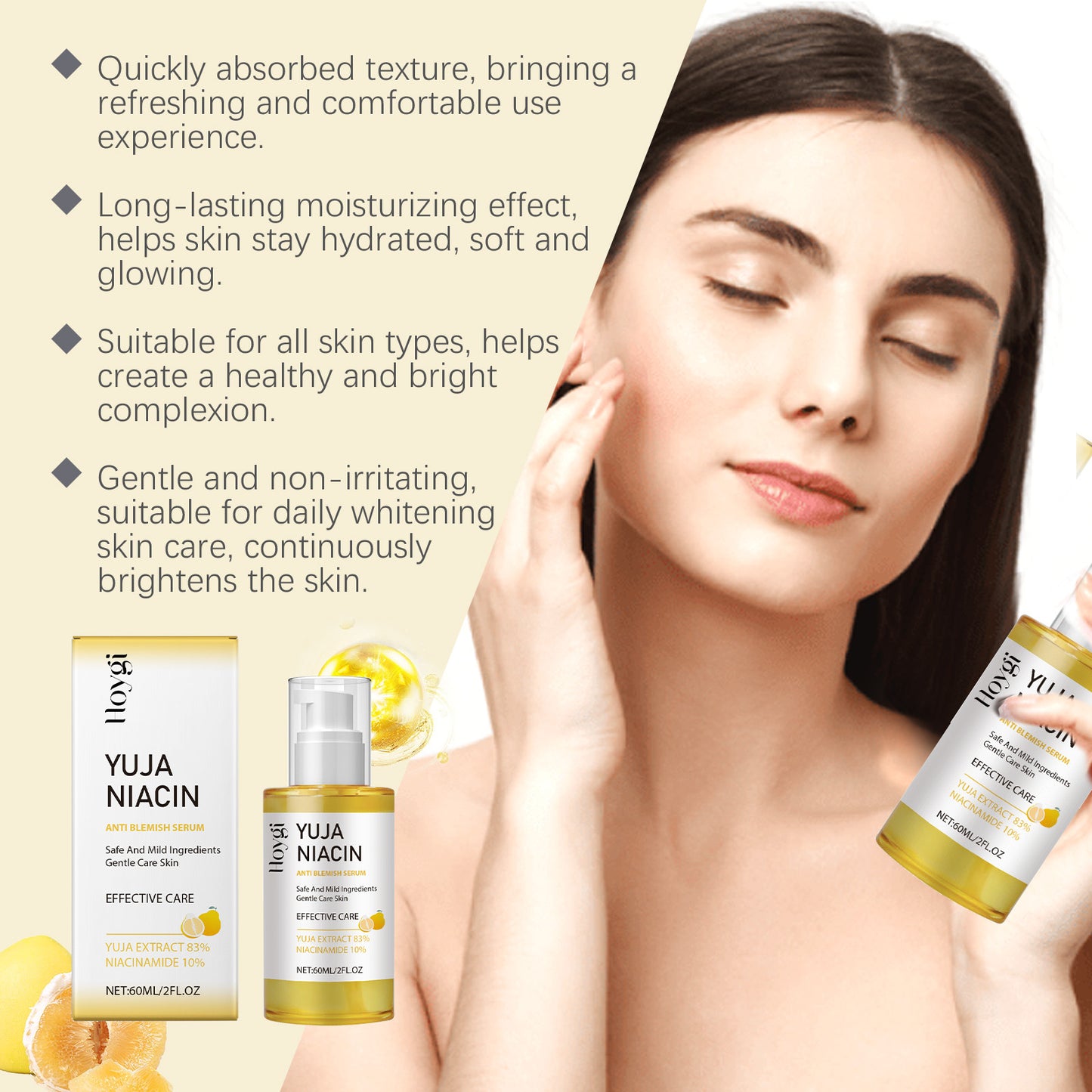 Nicotinamide Brightening Serum – Hydrates & Moisturizes Facial Skin