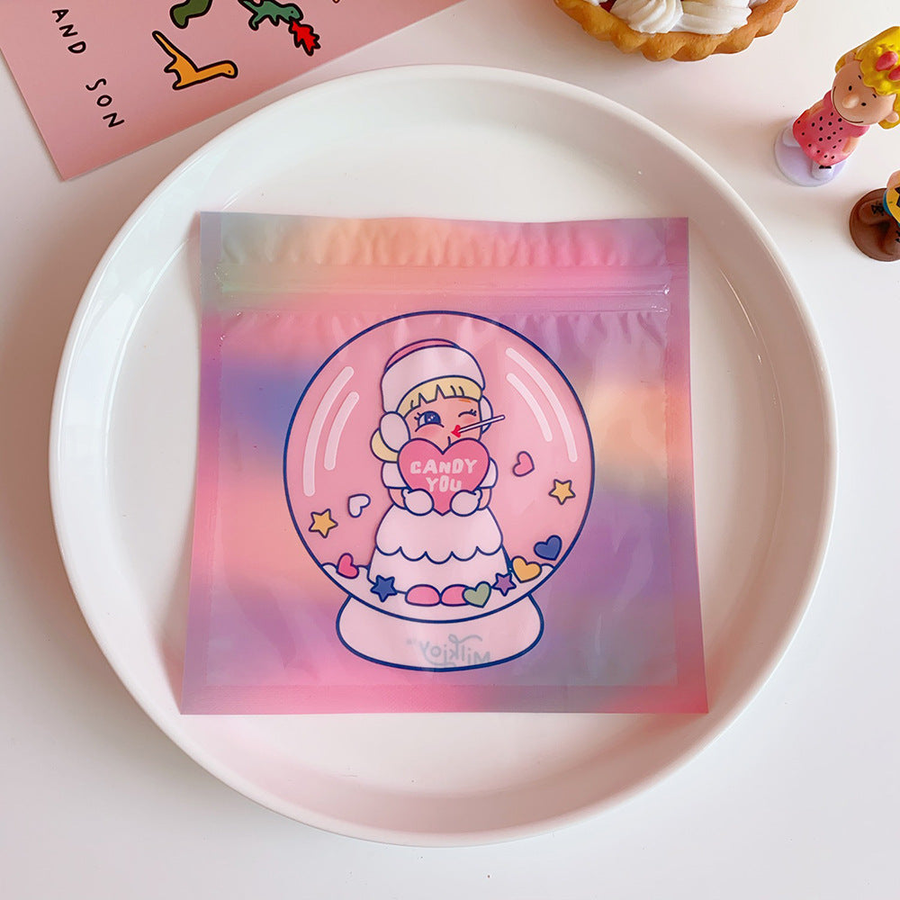 Cute Girl Packaging Ziplock Bags – Small Storage, Snack & Jewelry Gift Bags
