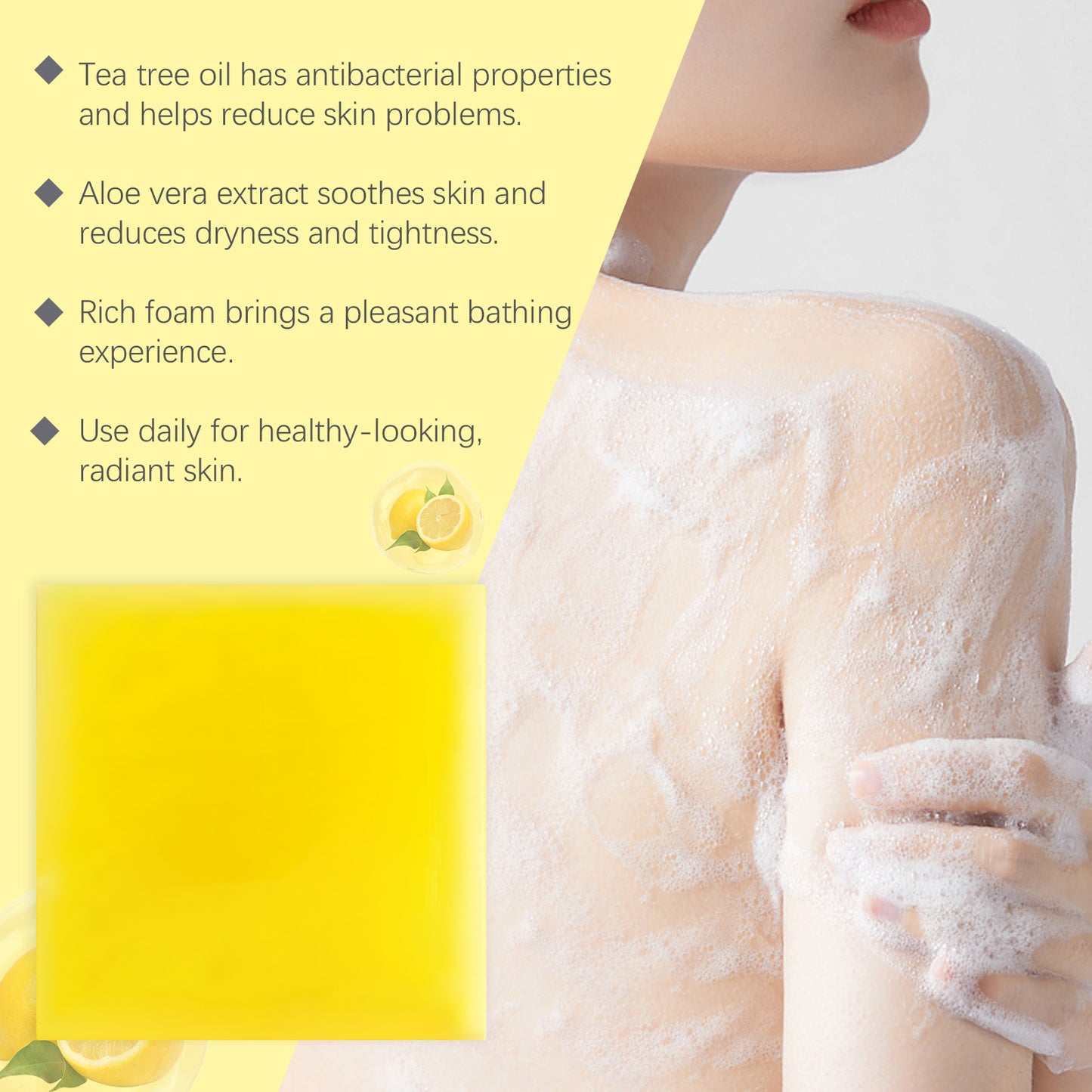 Xà phòng tắm dưỡng thể OceAura Lemon Herbal Vitamin C - làm sạch nhẹ nhàng, tươi mát, kiểm soát dầu, chăm sóc da.