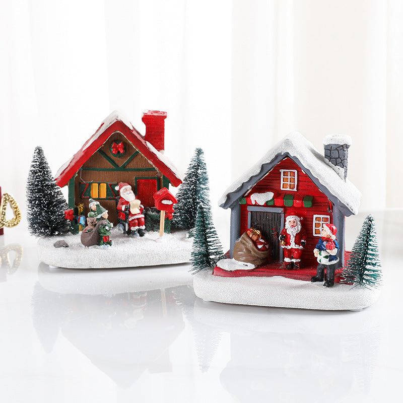 Luminous Resin Christmas House - Festive Decorations & Small Gifts