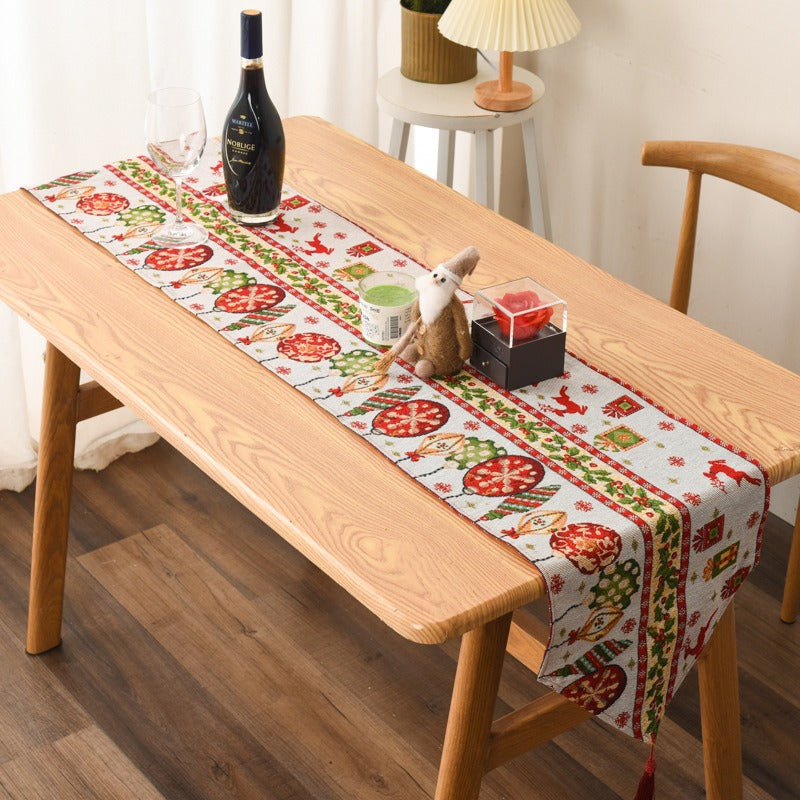 Knitted Christmas Tablecloth & Table Flag - Creative Holiday Table Decorations