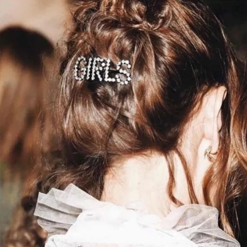 1PC Bling Letter Hairpins – Stylish Hair Clips & Barrettes for Women and Girls