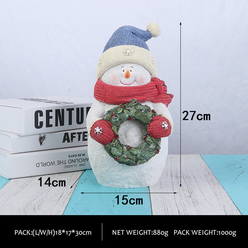 Cute Snowman Figurines with Ambient Lights - Christmas Party Decorations & Gifts