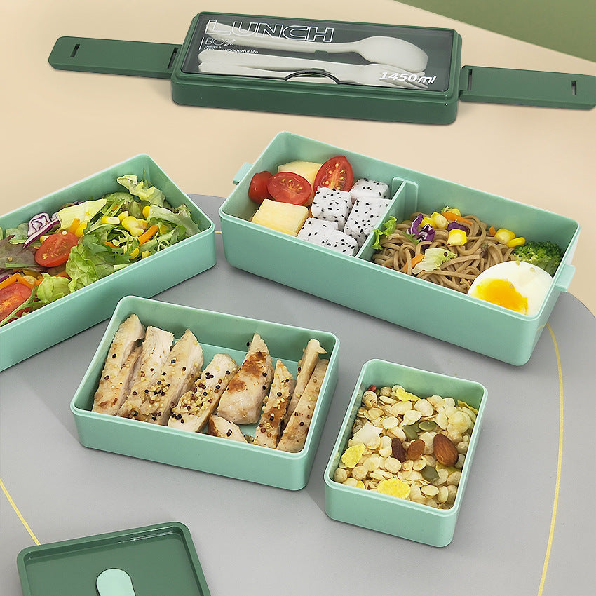 Portable Microwaveable Three-Layer Lunch Box