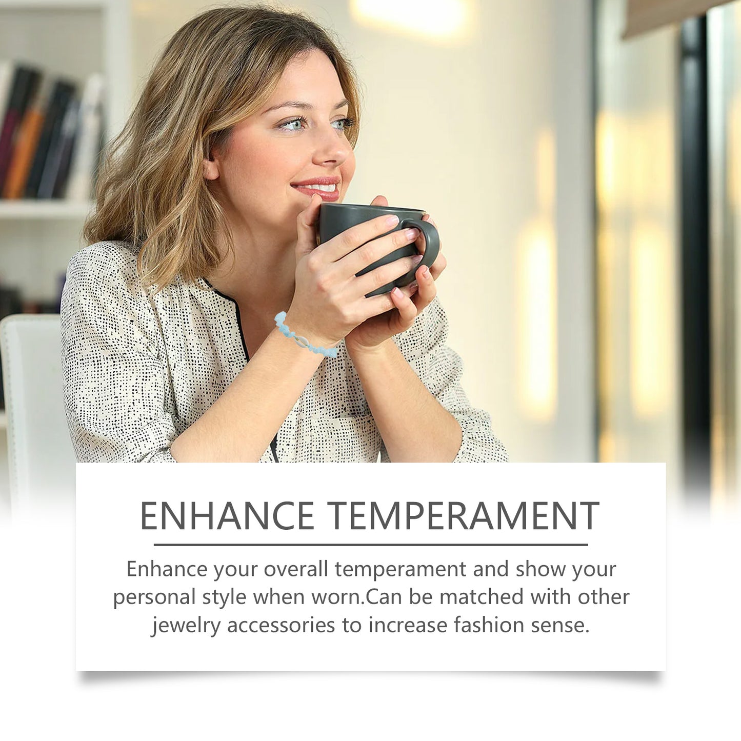 Aquamarine Crystal Fragment Bracelet – Simple Sea Blue Shell with Accessories