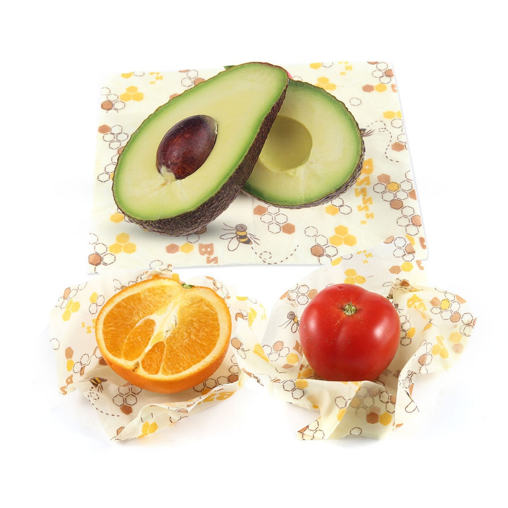 Reusable Food Wrap – Silicone Stretch Lid & Beeswax Cloth
