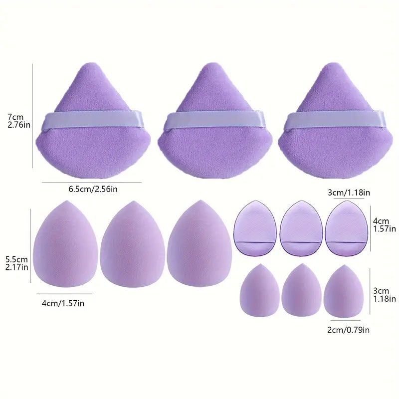 12pcs Makeup Sponge Blender Set – Beauty Egg Cosmetic Puff for Liquid & Cream Foundation