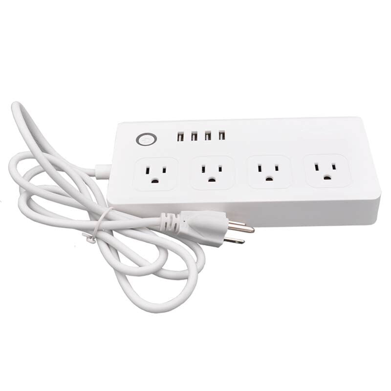 Smart Power Strip WiFi Extension Cord with 4 USB Ports & 4 Individually Controlled AC Plugs – Tuya App Compatible