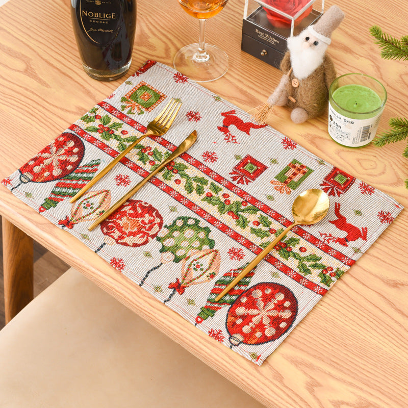 Knitted Fabric Christmas Meal Mat - Creative Tablecloth & Elderly Tree Decorations
