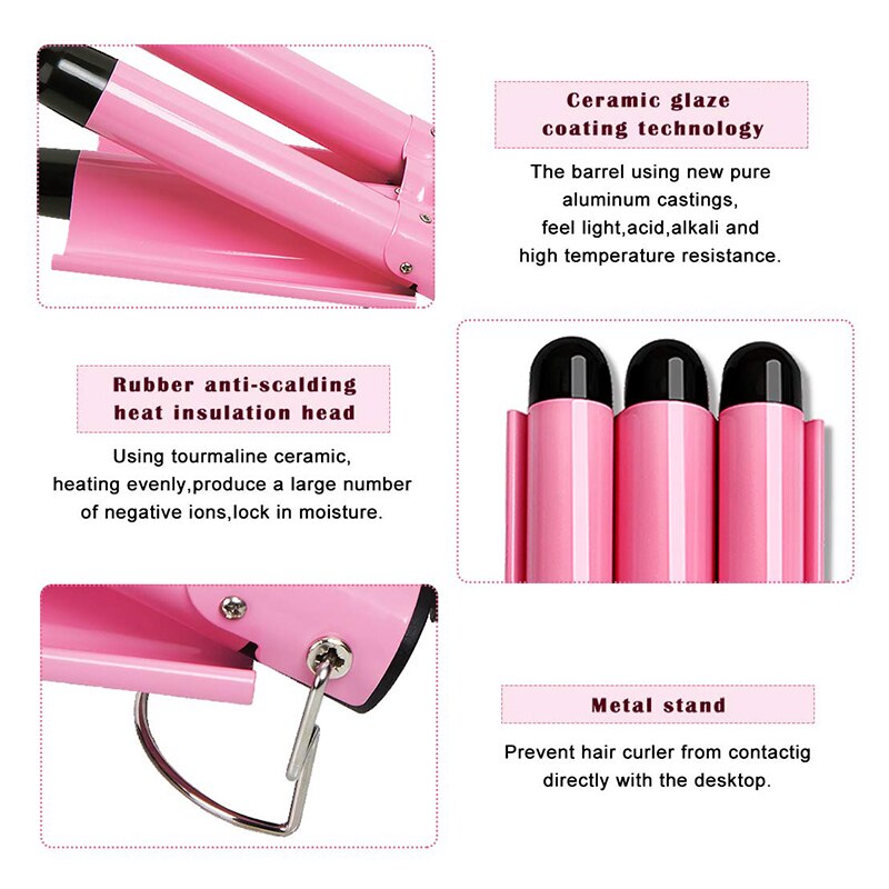 New Arrival Hair Curling Iron – LED Ceramic Triple Barrel Hair Curler Waver Styling Wand