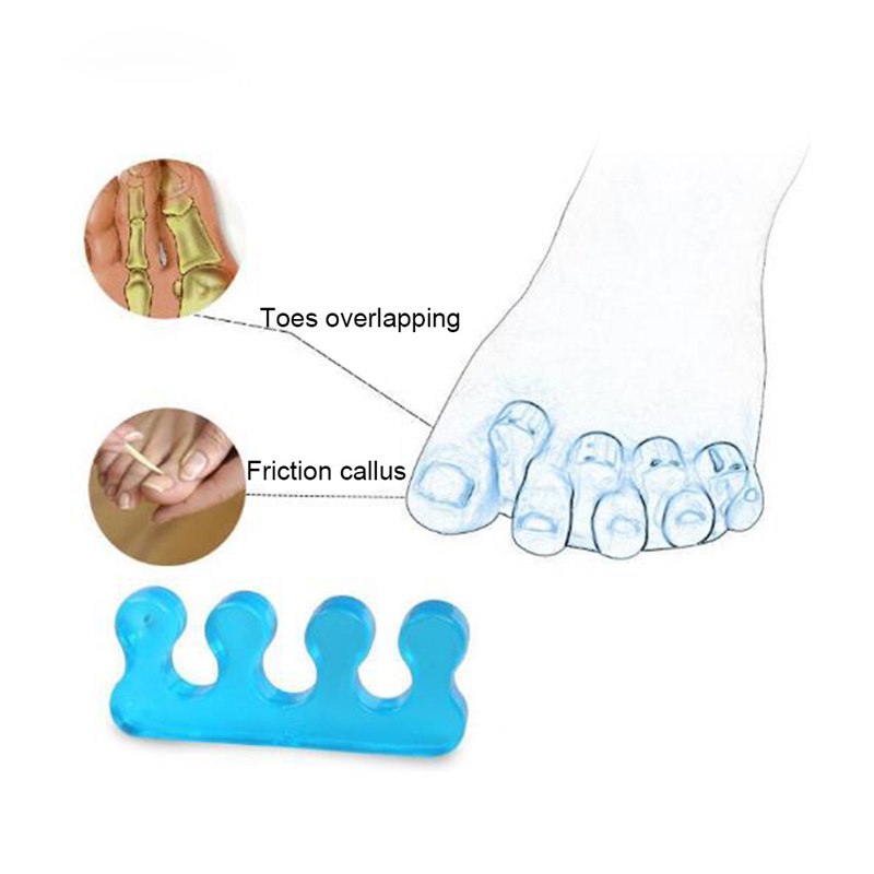 1 Pair (2 Pcs) Silicone Bunion Corrector – Toe Separator Pedicure Tool