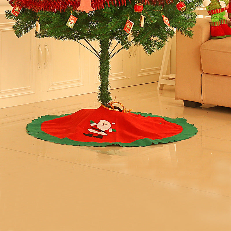 90CM Non-Woven Christmas Tree Skirt - Holiday Decoration Supplies & Gifts