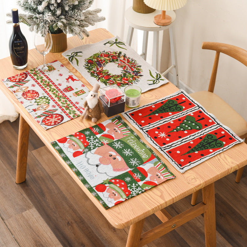 Knitted Fabric Christmas Meal Mat - Creative Tablecloth & Elderly Tree Decorations