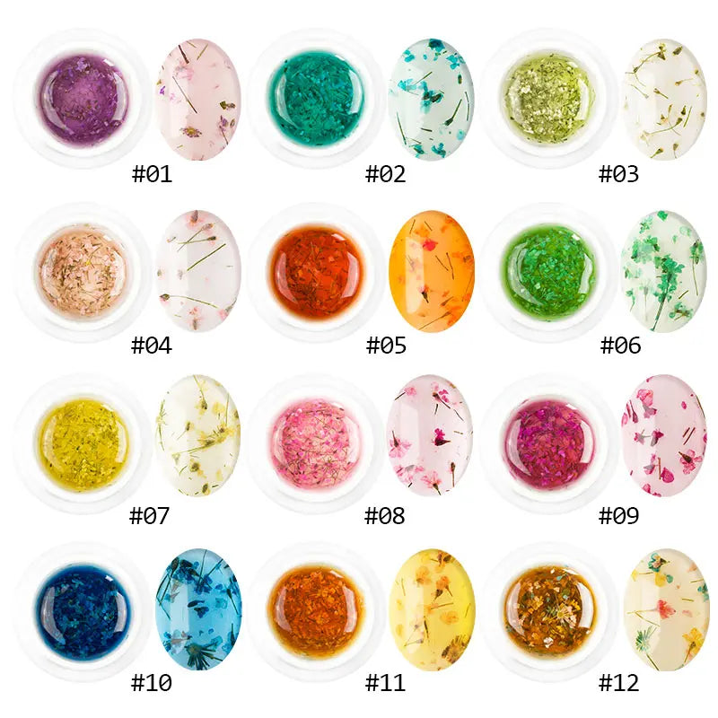 Dried Flowers Transparent Gel Nail Polish – UV/LED Soak Off Manicure Decoration
