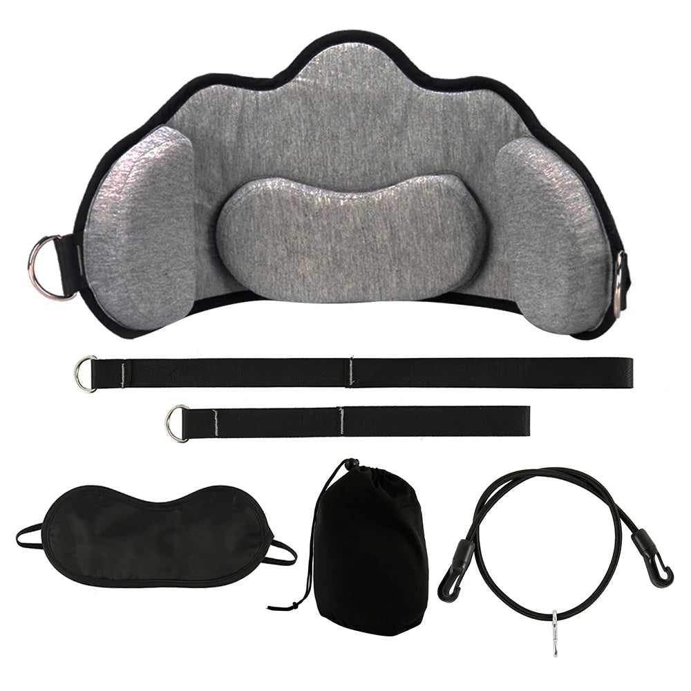 Portable Adults Neck Hammock Set Office Neck Rest Stretcher with Memory Foam Pillow and Mask Accessories