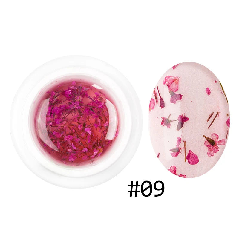 Dried Flowers Transparent Gel Nail Polish – UV/LED Soak Off Manicure Decoration