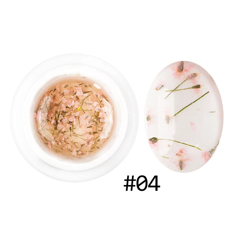 Dried Flowers Transparent Gel Nail Polish – UV/LED Soak Off Manicure Decoration
