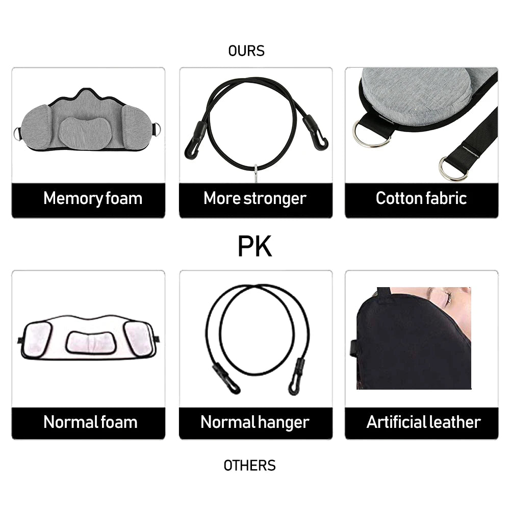 Portable Adults Neck Hammock Set Office Neck Rest Stretcher with Memory Foam Pillow and Mask Accessories