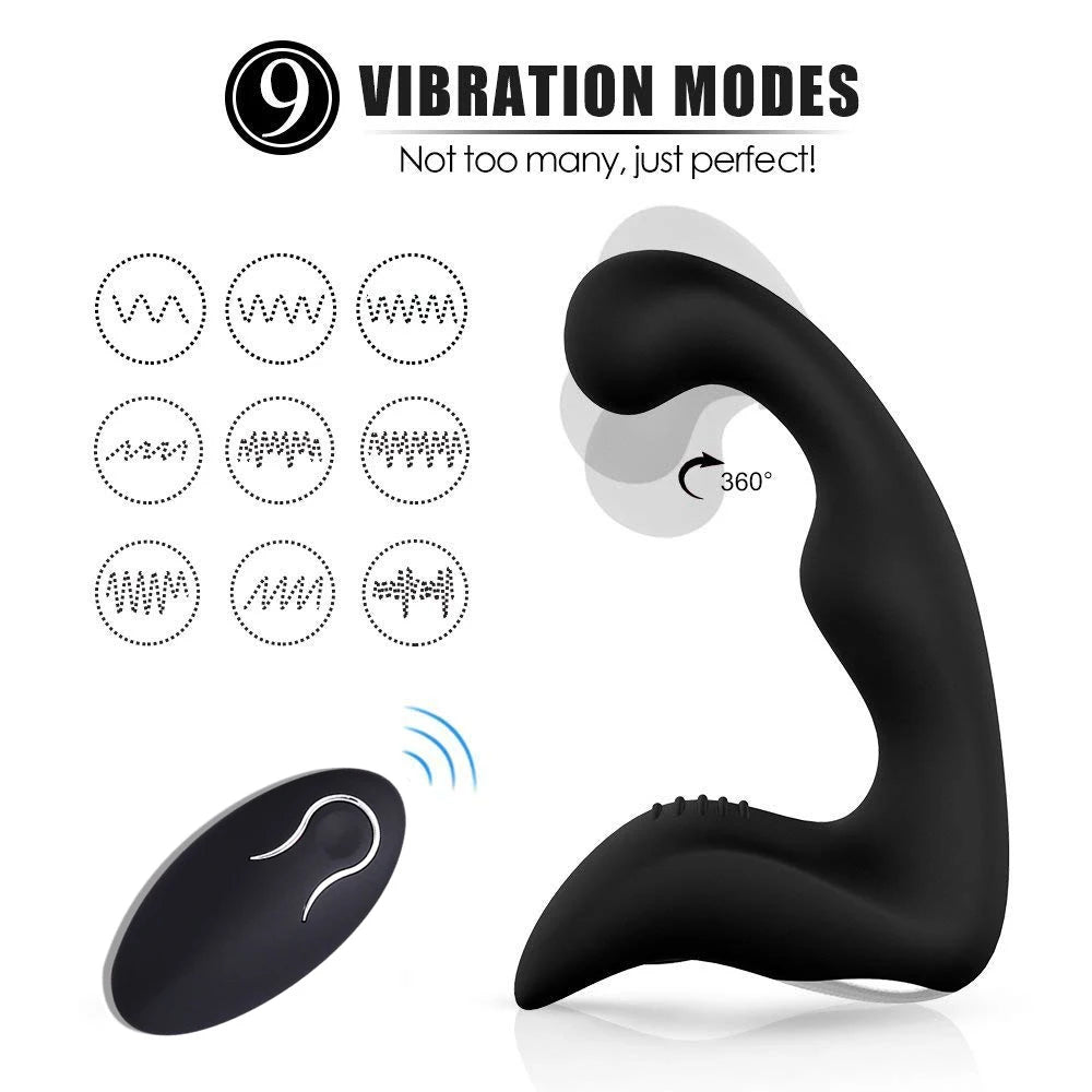 Remote Control 9-Speed Prostate Massager – USB Charging Anal Vibrator & Strapon for Men and Women