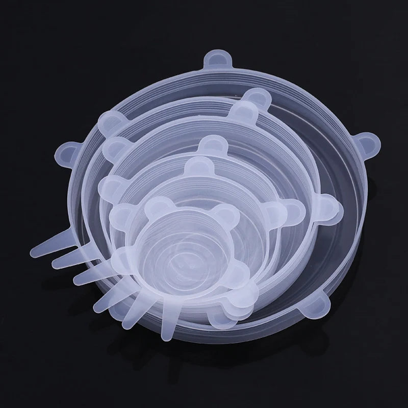6 Pcs Silicone Cover Caps – Reusable Universal Stretch Lids for Bowls & Cookware