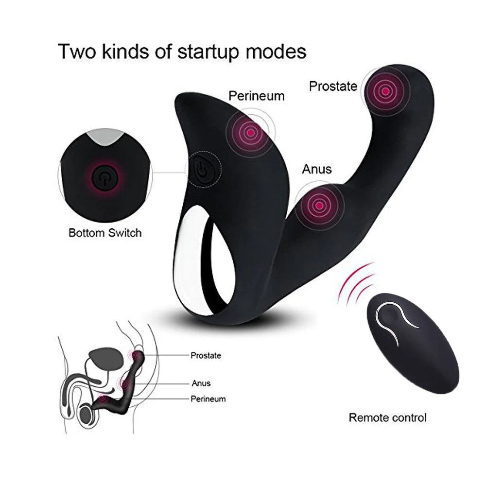 Remote Control 9-Speed Prostate Massager – USB Charging Anal Vibrator & Strapon for Men and Women