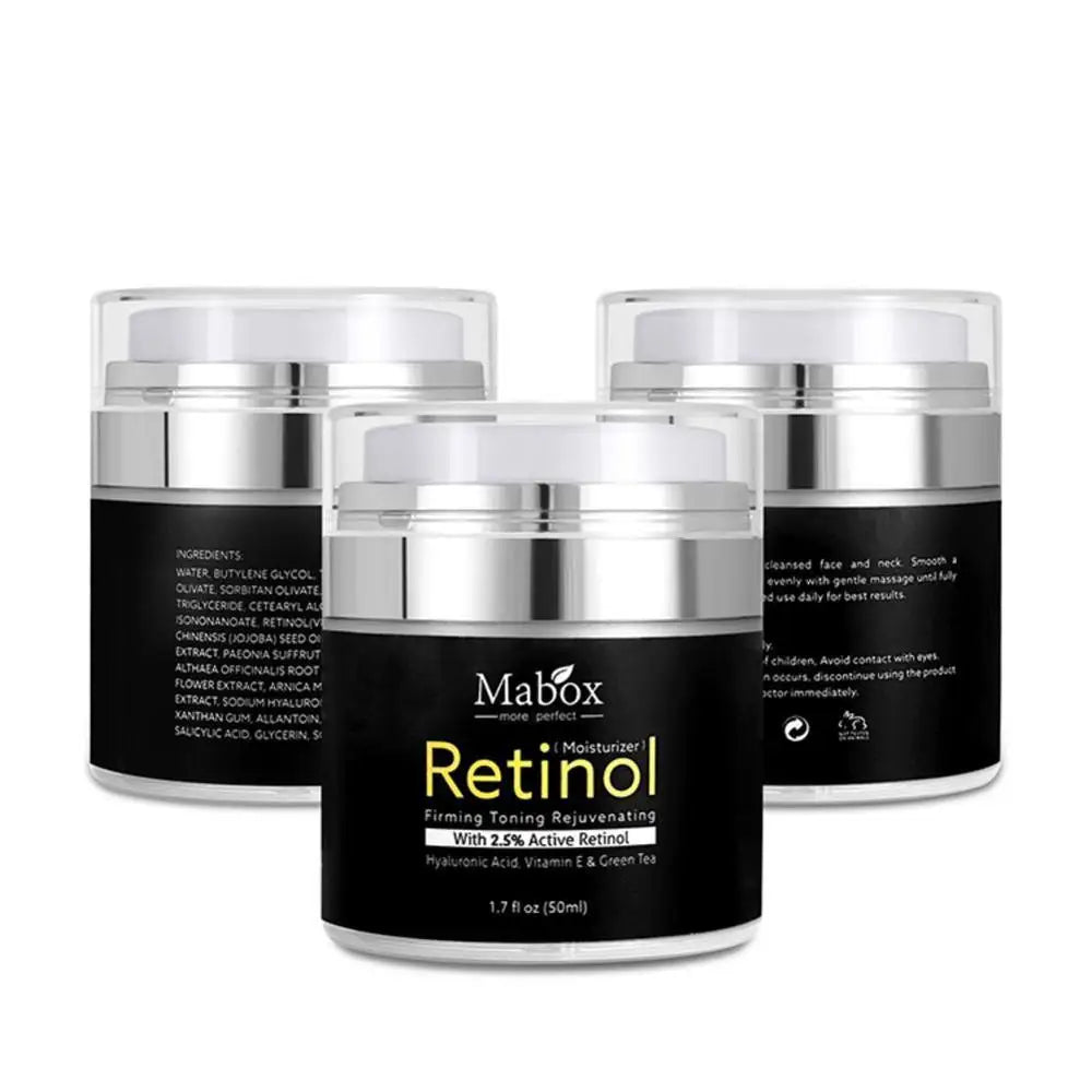 MABOX 2.5% Retinol Whitening Face Cream + Vitamin C Serum – Anti-Aging Moisturizer