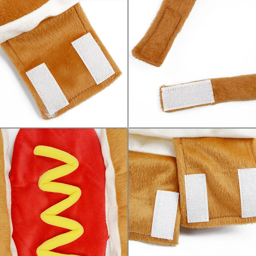 Funny Sausage Dog Costume - Hot Dog Pet Clothes for Halloween & Christmas